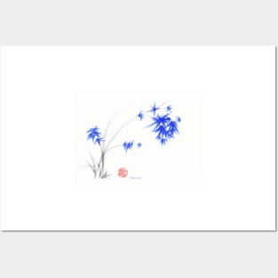 "Soft Flowers" Sumie watercolor painting Posters and Art